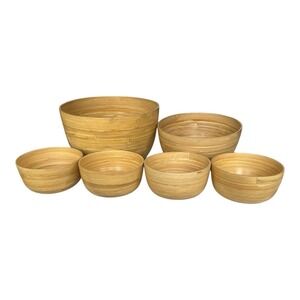 Core Bamboo 6 piece salad bowl set Elegant Durable Organic Growing Bamboo